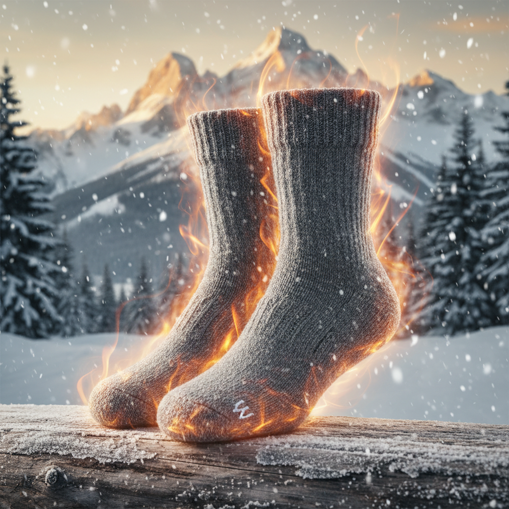 Chaussettes thermiques grises montagne