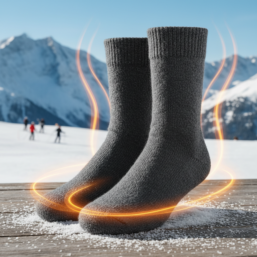 Chaussettes thermiques grises vue 2