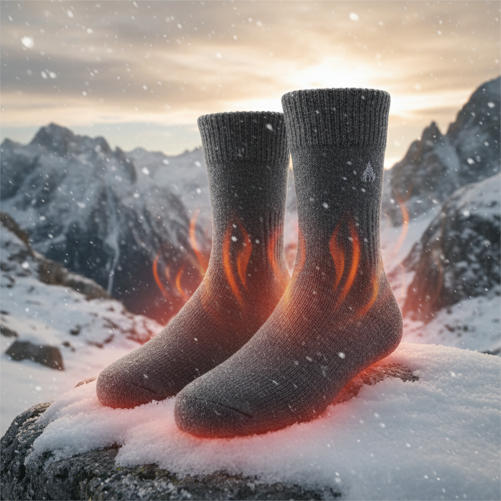 Chaussettes thermiques grises vue 3