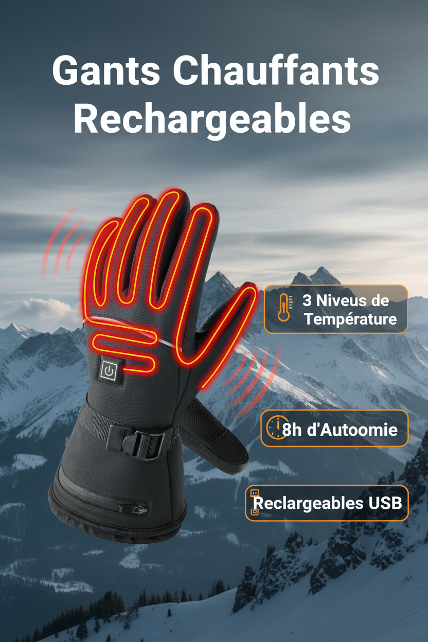 Gants chauffants - Format vertical