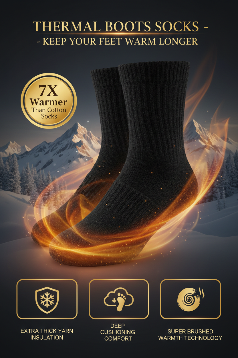 Infographie premium chaussettes thermiques noires